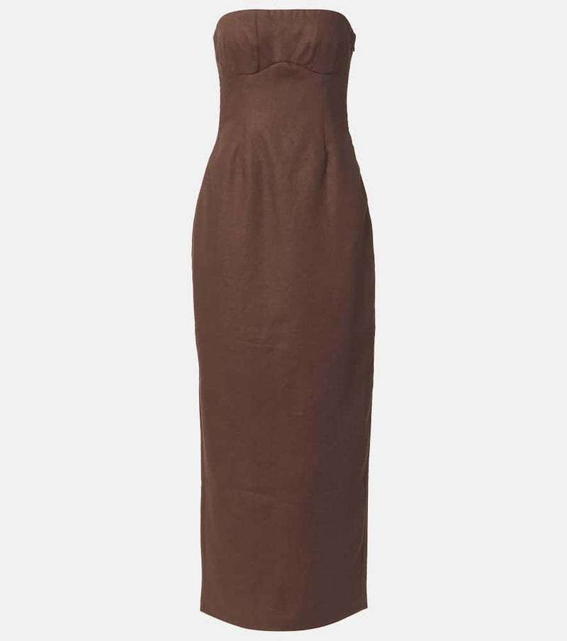 SIR Evalita linen bustier maxi dress