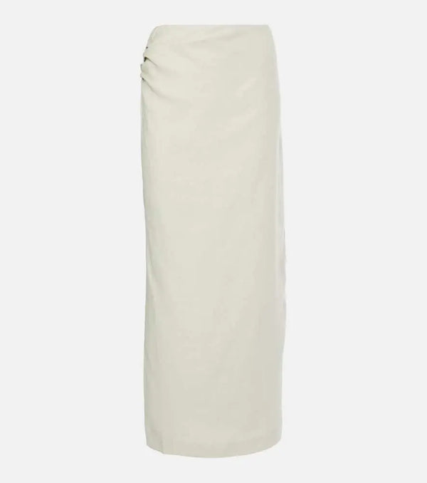 SIR Iris asymmetric linen maxi skirt