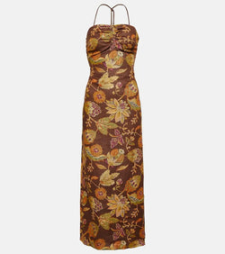 SIR Josefina floral linen midi dress