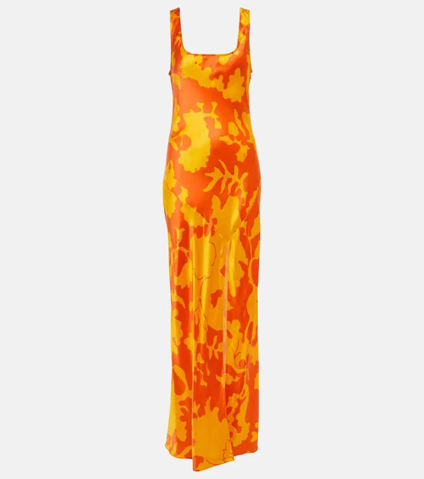 SIR Printed silk maxi dress | LYBSTORE