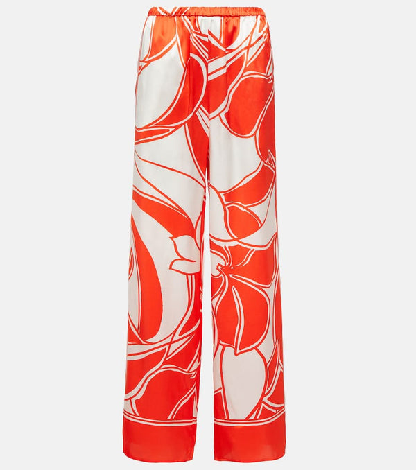 SIR Ramona printed silk satin wide-leg pants