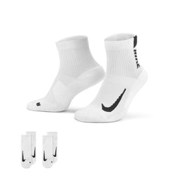 Calcetines al tobillo de running Nike Multiplier (2 pares) - Blanco