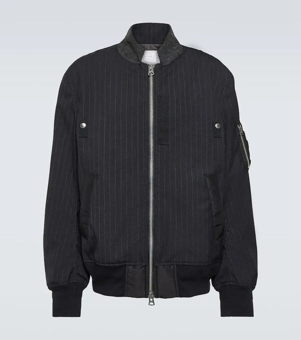 Sacai Chalk stripe bomber jacket | LYBSTORE