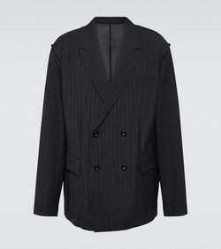 Sacai Chalk stripe wool-blend blazer | LYBSTORE