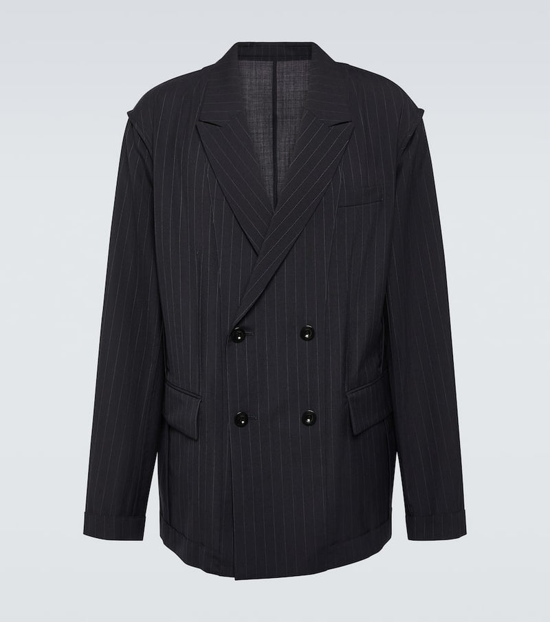 Sacai Chalk stripe wool-blend blazer | LYBSTORE