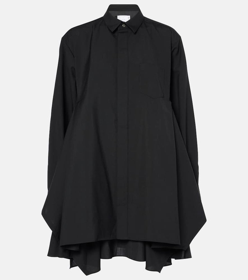 Sacai Draped twill shirt