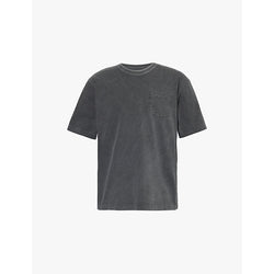 Mens Sacai Garment Dye side-slit cotton-jersey T-shirt