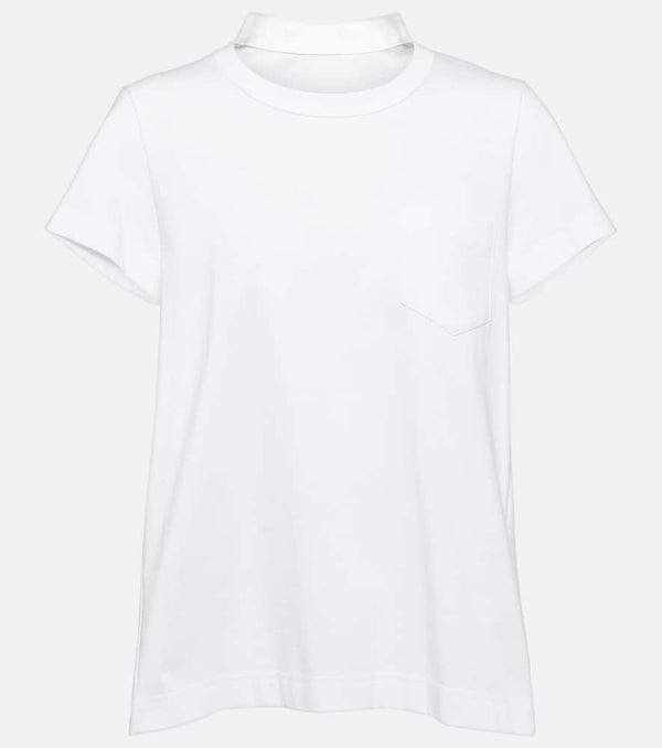 Sacai Pleated cotton jersey T-shirt