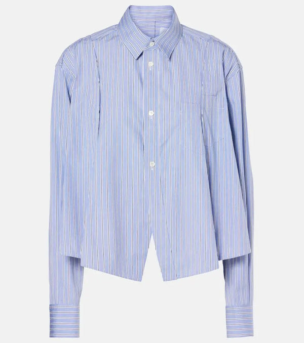 Sacai Striped cotton poplin shirt | LYBSTORE