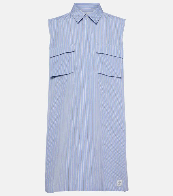 Sacai Striped cotton poplin shirt dress | LYBSTORE