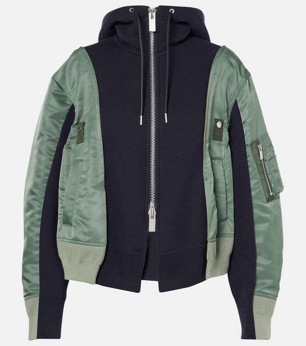 Sacai Twill-paneled hoodie