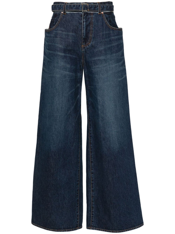 Sacai Wide Leg Denim Jeans