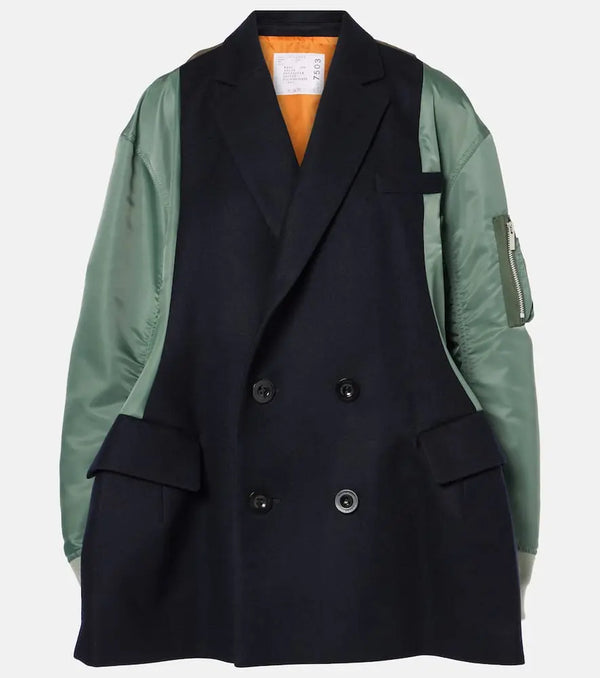 Sacai Wool-blend quilted coat