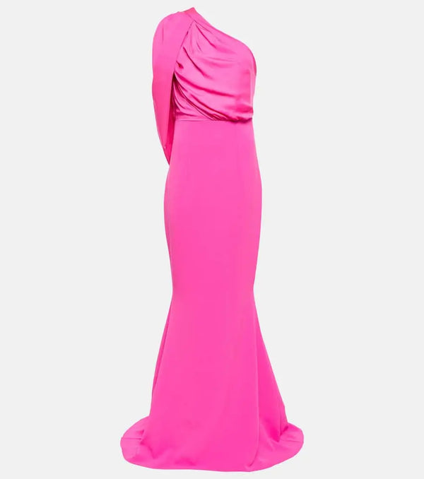 Safiyaa Ambrette Beverly crêpe and satin gown | LYBSTORE