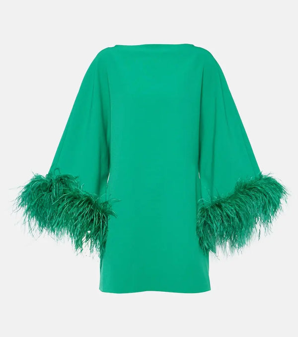 Safiyaa Arama feather-trimmed minidress