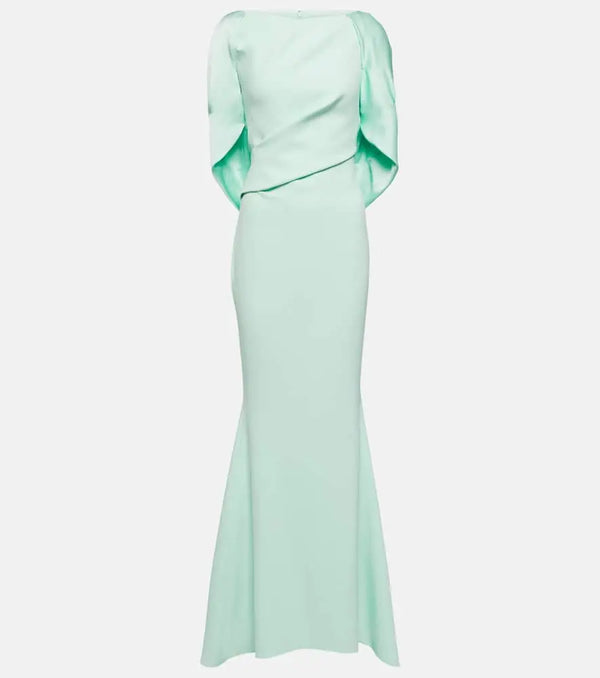 Safiyaa Caped crêpe gown | LYBSTORE