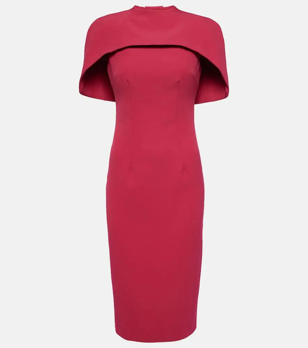 Safiyaa Caped midi dress | LYBSTORE