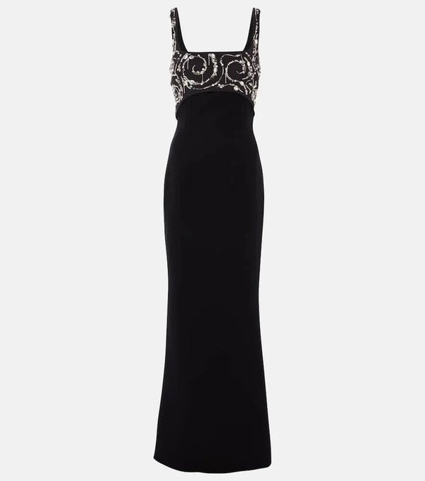 Safiyaa Ezda embellished crêpe gown