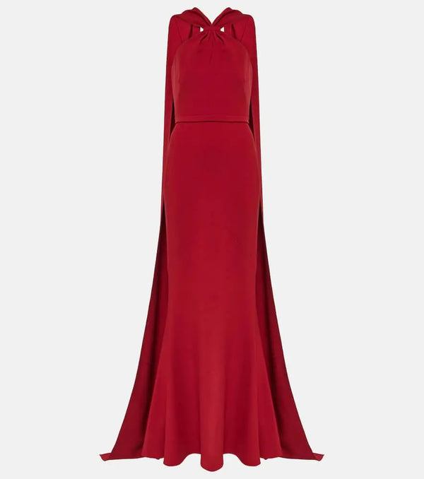 Safiyaa Lilien halterneck crêpe gown | LYBSTORE