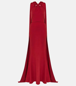 Safiyaa Lilien halterneck crêpe gown