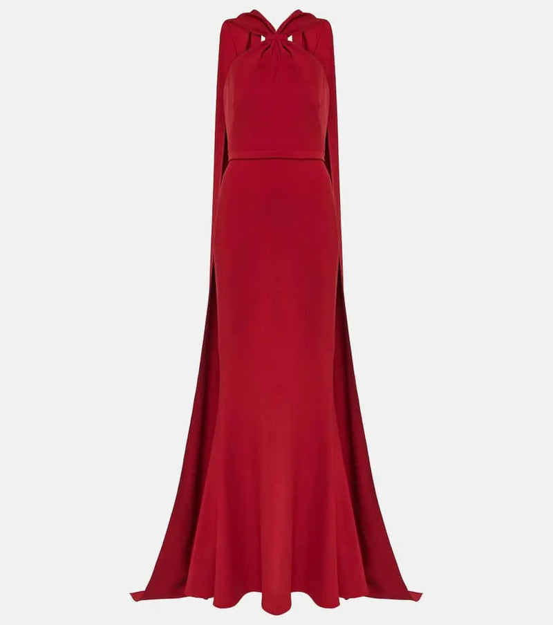 Safiyaa Lilien halterneck crêpe gown