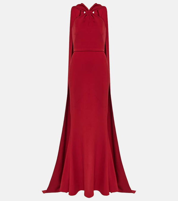 Safiyaa Lilien halterneck crêpe gown