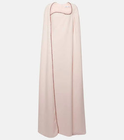 Safiyaa Mattia caped embellished crêpe gown | LYBSTORE