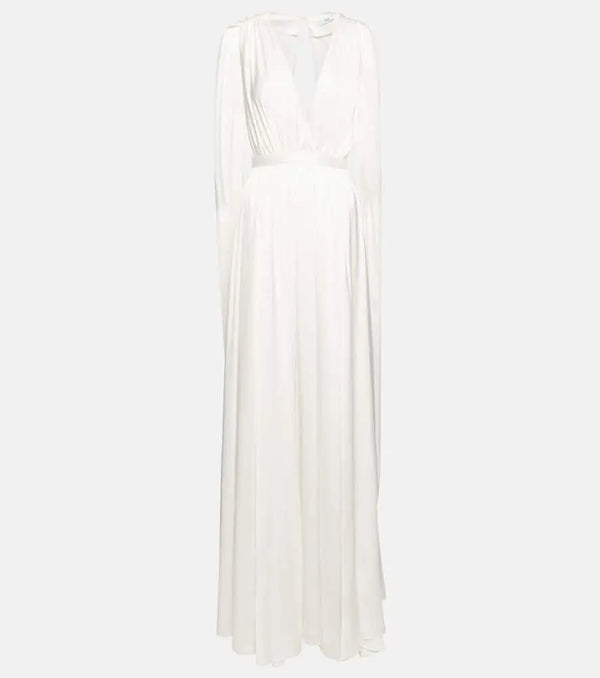 Safiyaa Satin cape gown | LYBSTORE