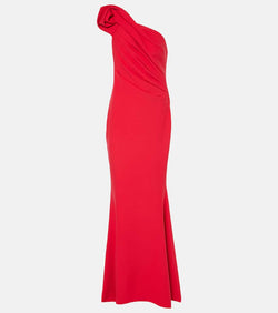 Safiyaa Tanna one-shoulder crêpe gown