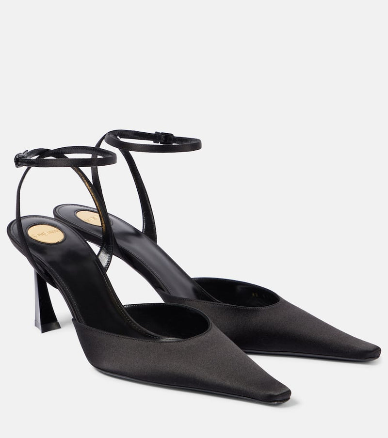 Saint Laurent Aimée 75 satin slingback pumps