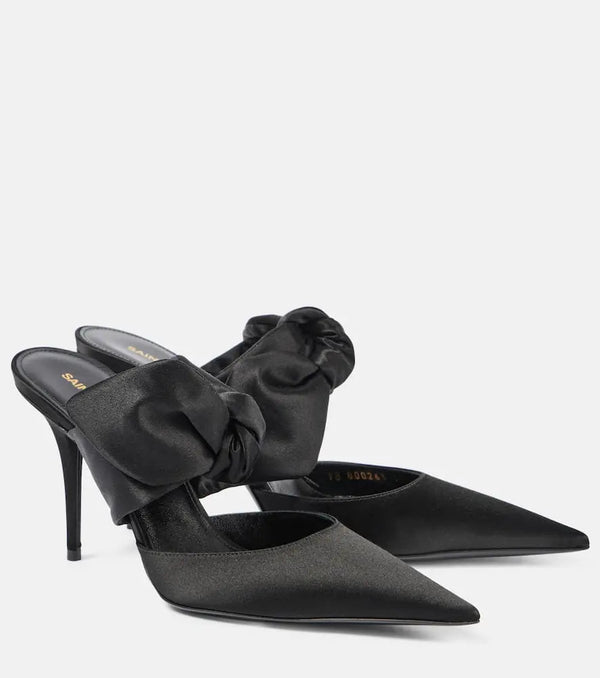 Saint Laurent Barbara 90 satin mules | LYBSTORE