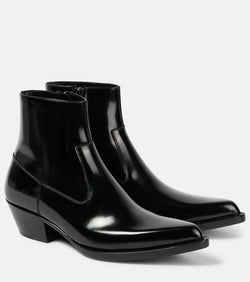 Saint Laurent Beat 40 leather ankle boots