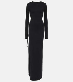 Saint Laurent Bow-detail wool maxi dress