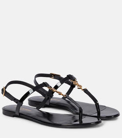 Saint Laurent Cassandra patent leather thong sandals