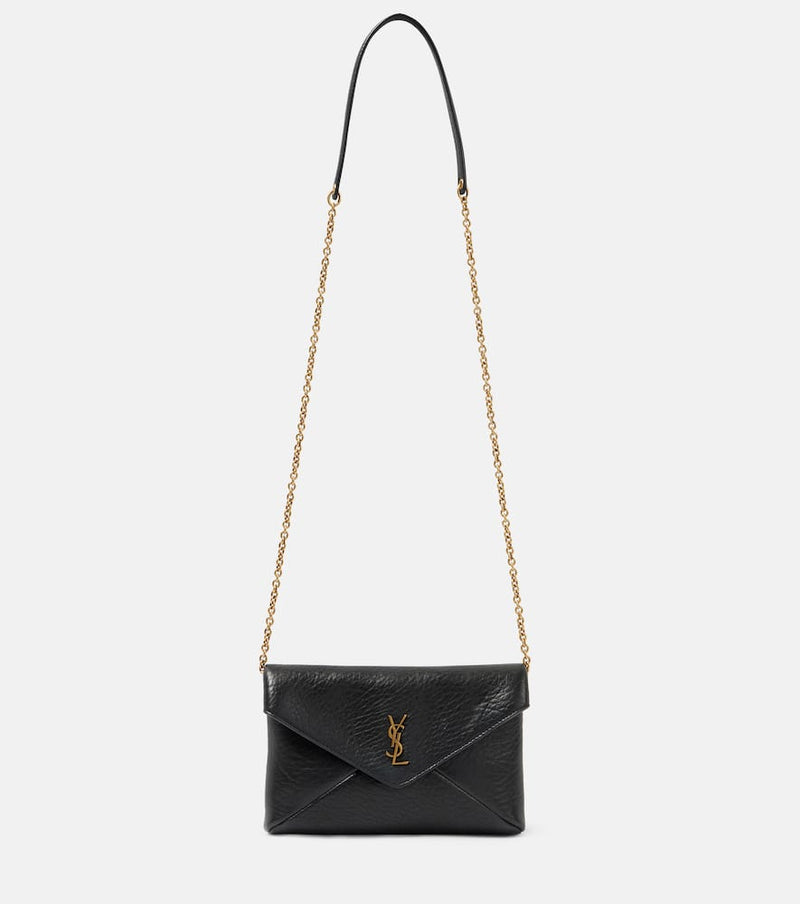 Saint Laurent Cassandre Small leather wallet on chain