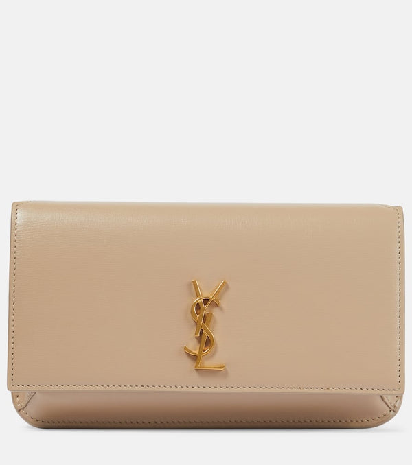 Saint Laurent Cassandre leather phone pouch | LYBSTORE