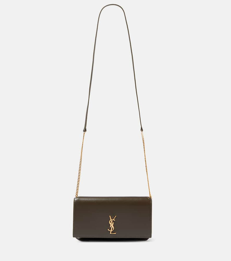 Saint Laurent Cassandre leather phone pouch