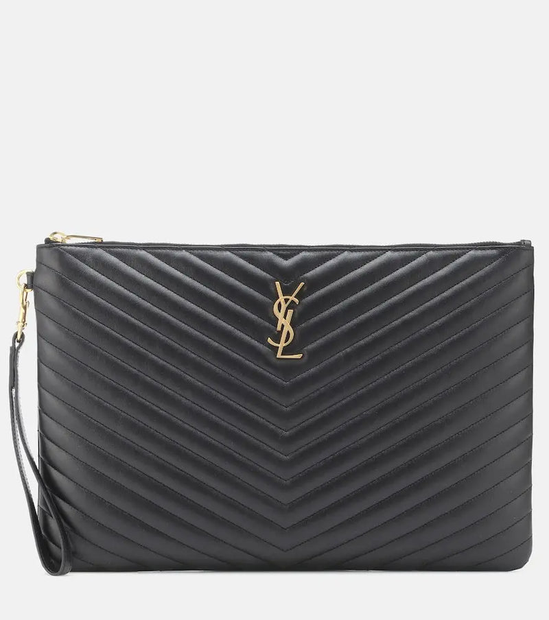 Saint Laurent Cassandre matelassé leather clutch