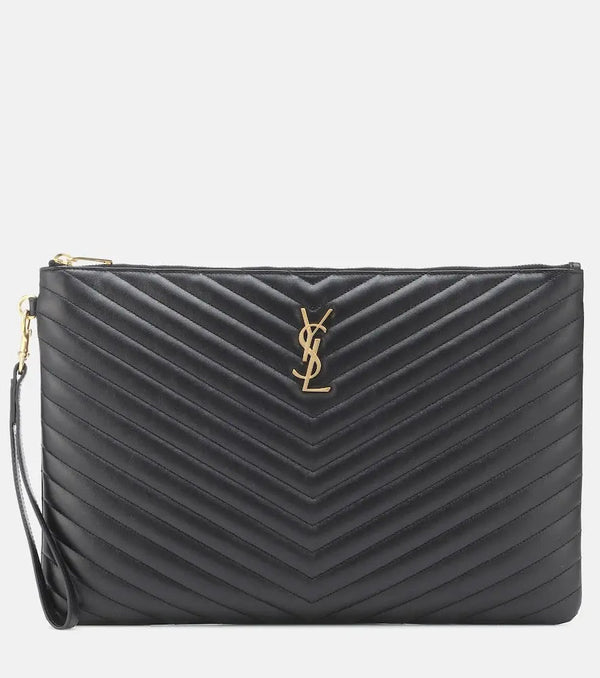 Saint Laurent Cassandre matelassé leather clutch | LYBSTORE