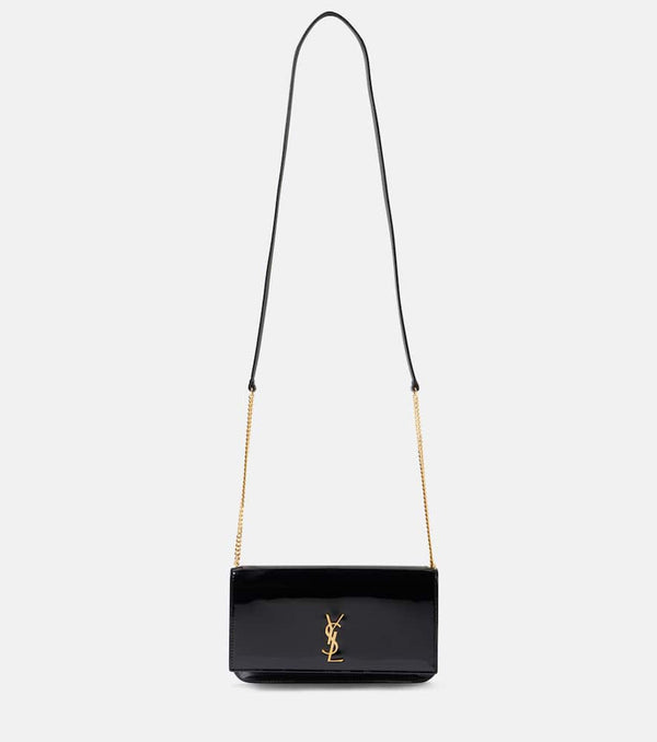 Saint Laurent Cassandre patent leather phone pouch