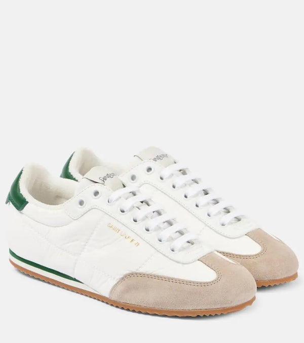 Saint Laurent Circle suede-trimmed sneakers | LYBSTORE