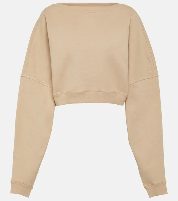 Saint Laurent Cropped cotton fleece sweatshirt | LYBSTORE