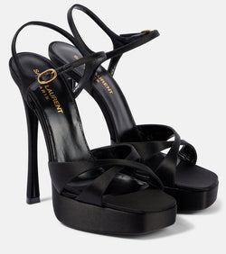 Saint Laurent Debbie 110 satin crêpe platform sandals