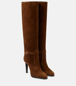 Saint Laurent Diane 100 suede knee-high boots