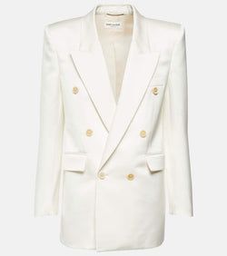 Saint Laurent Double-breasted silk tuxedo blazer