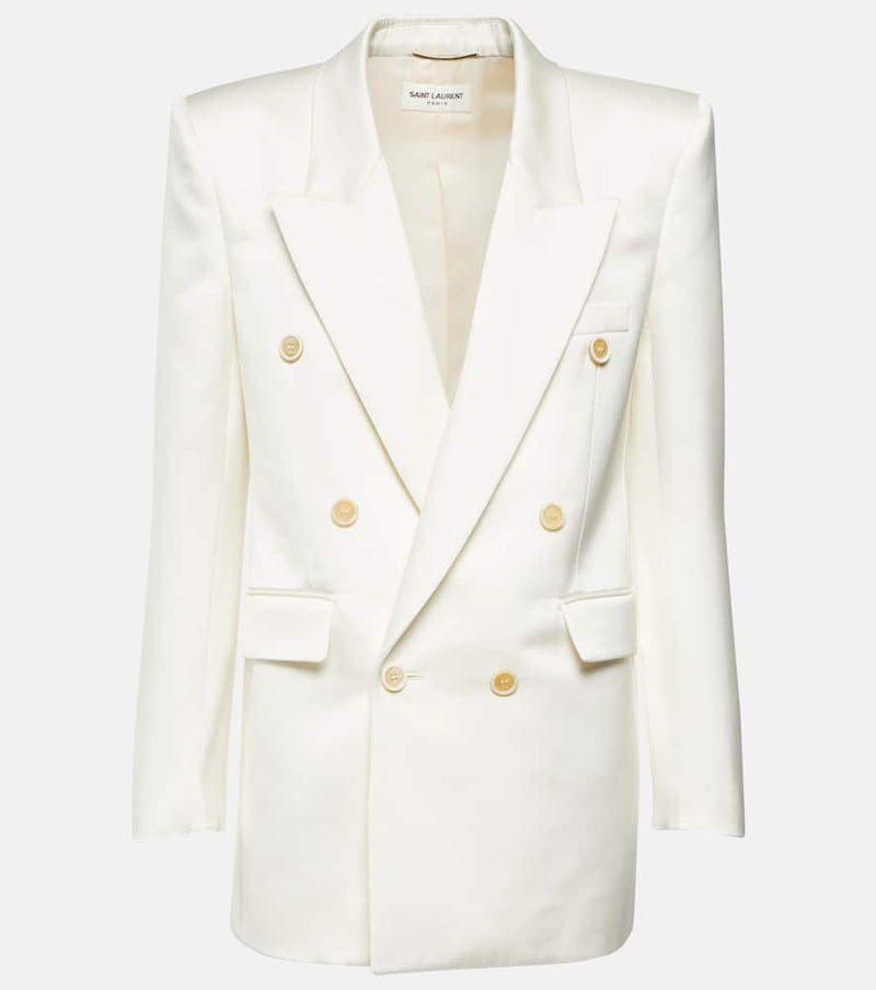 Saint Laurent Double-breasted silk tuxedo blazer