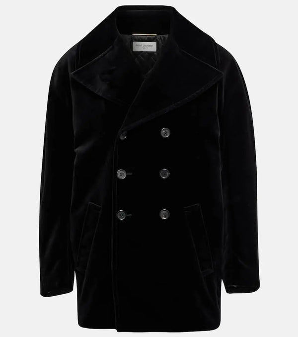 Saint Laurent Double-breasted velvet jacket | LYBSTORE