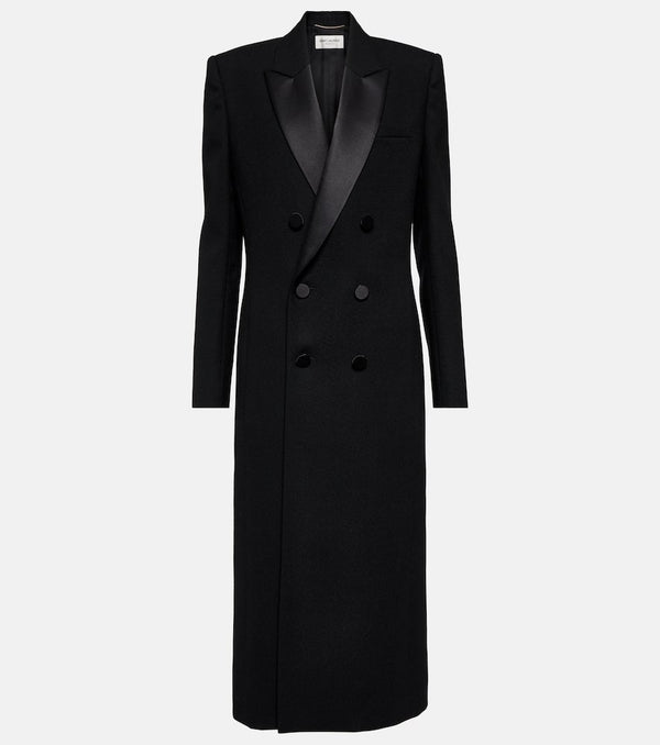 Saint Laurent Double-breasted wool crêpe tuxedo coat