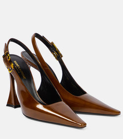 Saint Laurent Dune patent leather slingback pumps