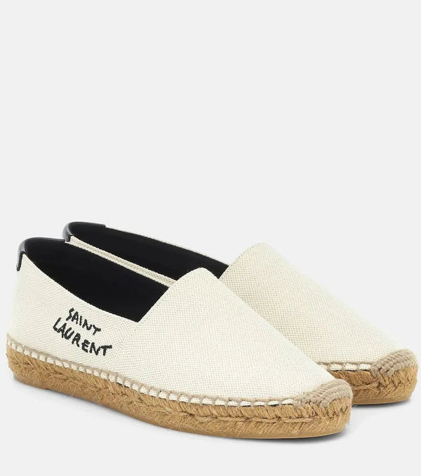 Saint Laurent Embroidered canvas espadrilles | LYBSTORE